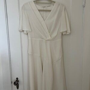 Elie Tahari White V-Neck Dress, Sz 6, New